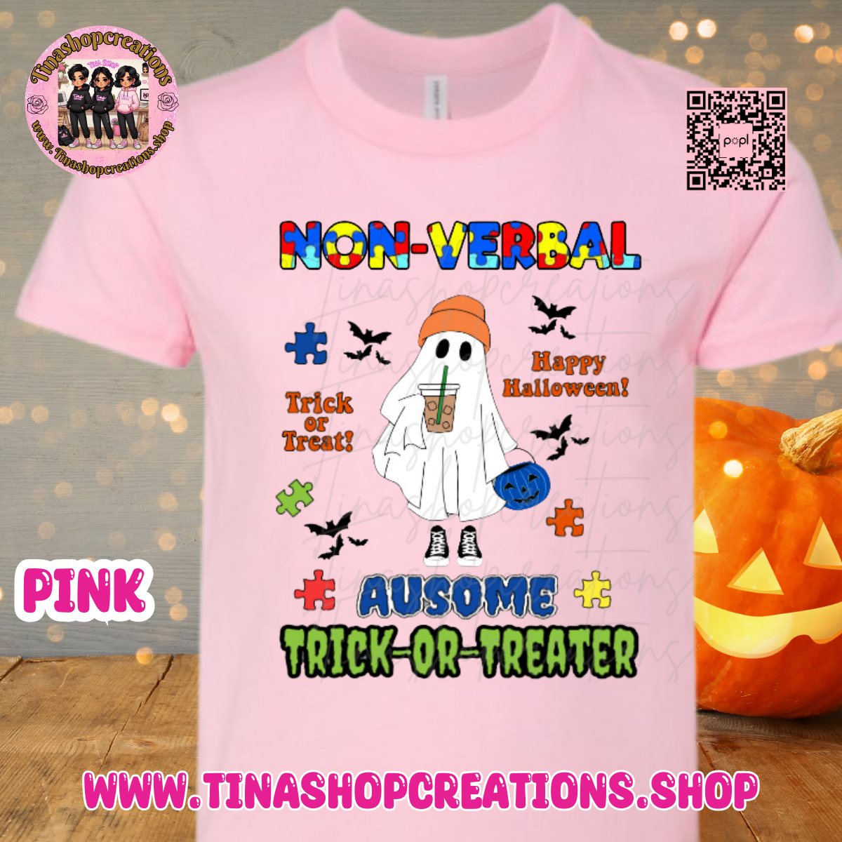 Camisa espeluznante de Halloween para un pequeño fantasma juguetón, truco o tratante no verbal de autismo, camiseta gráfica caprichosa de Halloween, concientización sobre el autismo