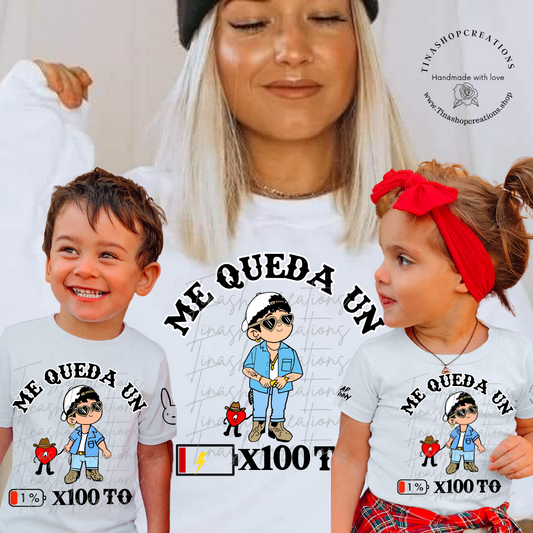 Me Queda un porciento -Combina con tu Mini - Inspirado en bad Bunny y Grupo Frontera, camisetas familiares a juego