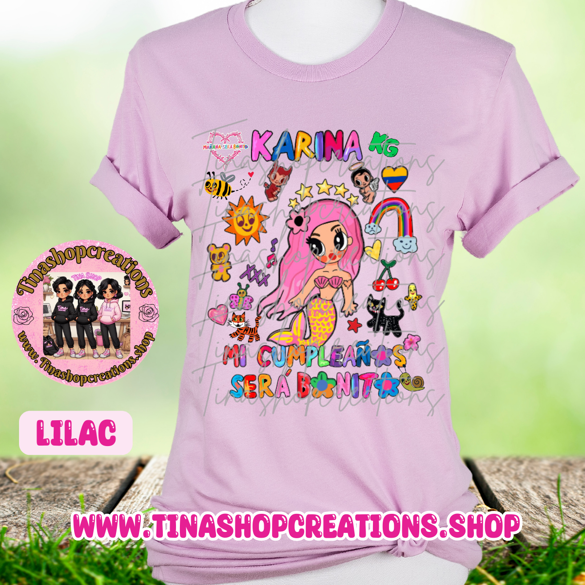 Camisa de cumpleaños de Sirenita inspirada en Karol G