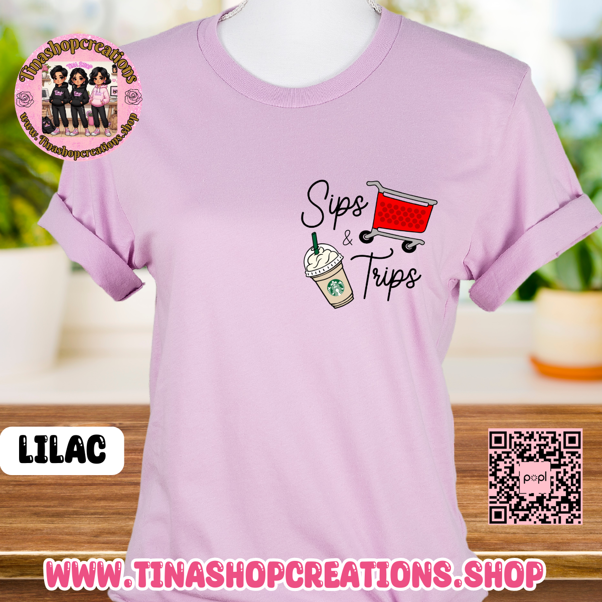 Diseño de compras para amantes del café Sips and Trips, camisetas con gráficos: disponibles en camiseta, suéter o sudadera con capucha