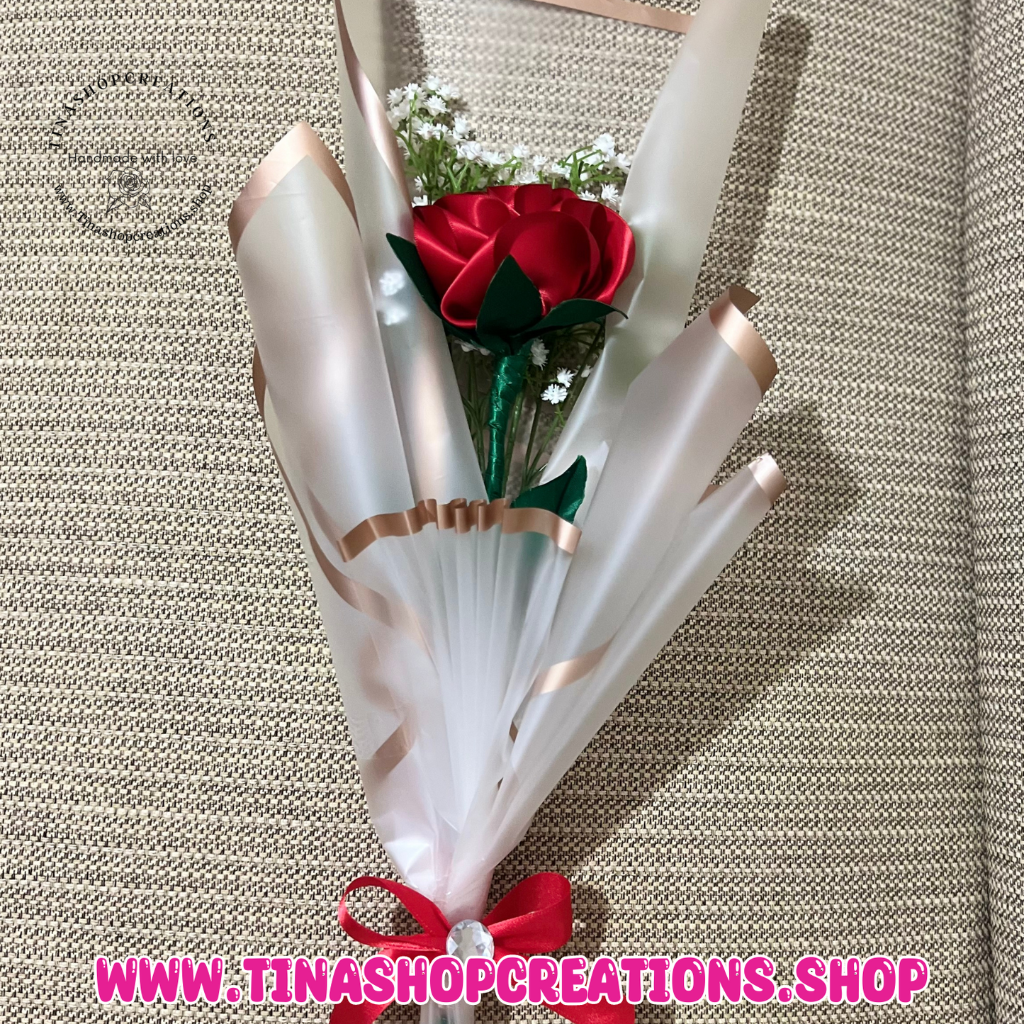 Elegante rosa eterna satinada, tallo de 15 pulgadas de largo, ideal para bodas, cumpleaños y ocasiones especiales