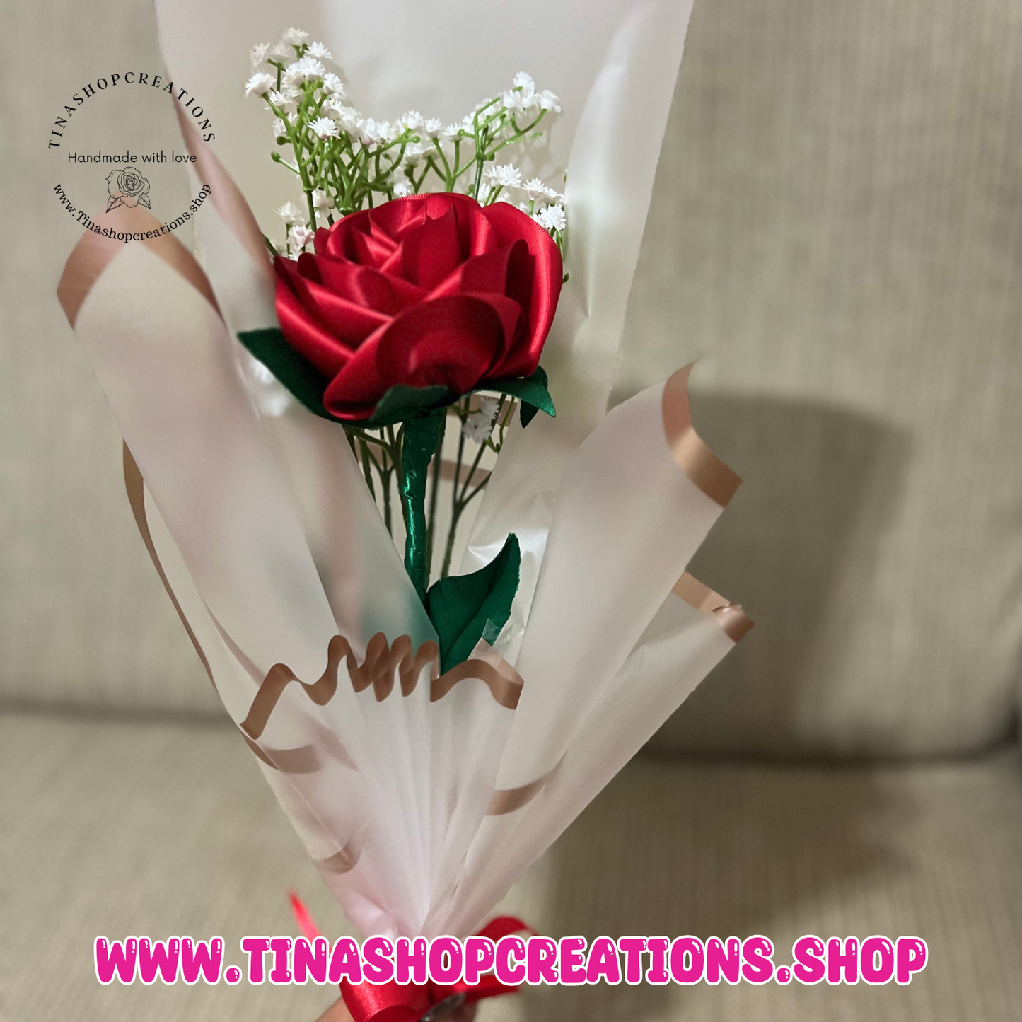 Elegante rosa eterna satinada, tallo de 15 pulgadas de largo, ideal para bodas, cumpleaños y ocasiones especiales