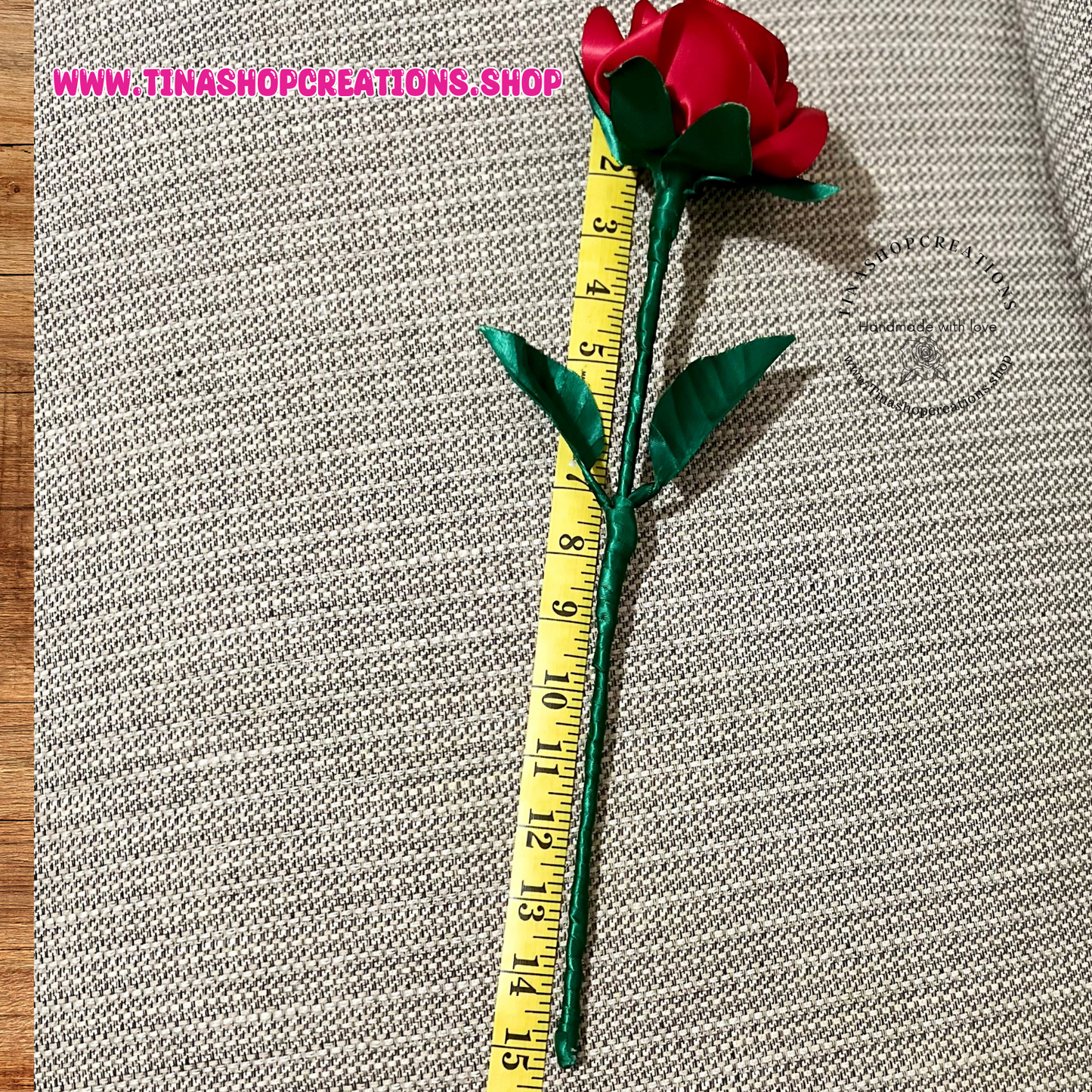 Elegante rosa eterna satinada, tallo de 15 pulgadas de largo, ideal para bodas, cumpleaños y ocasiones especiales