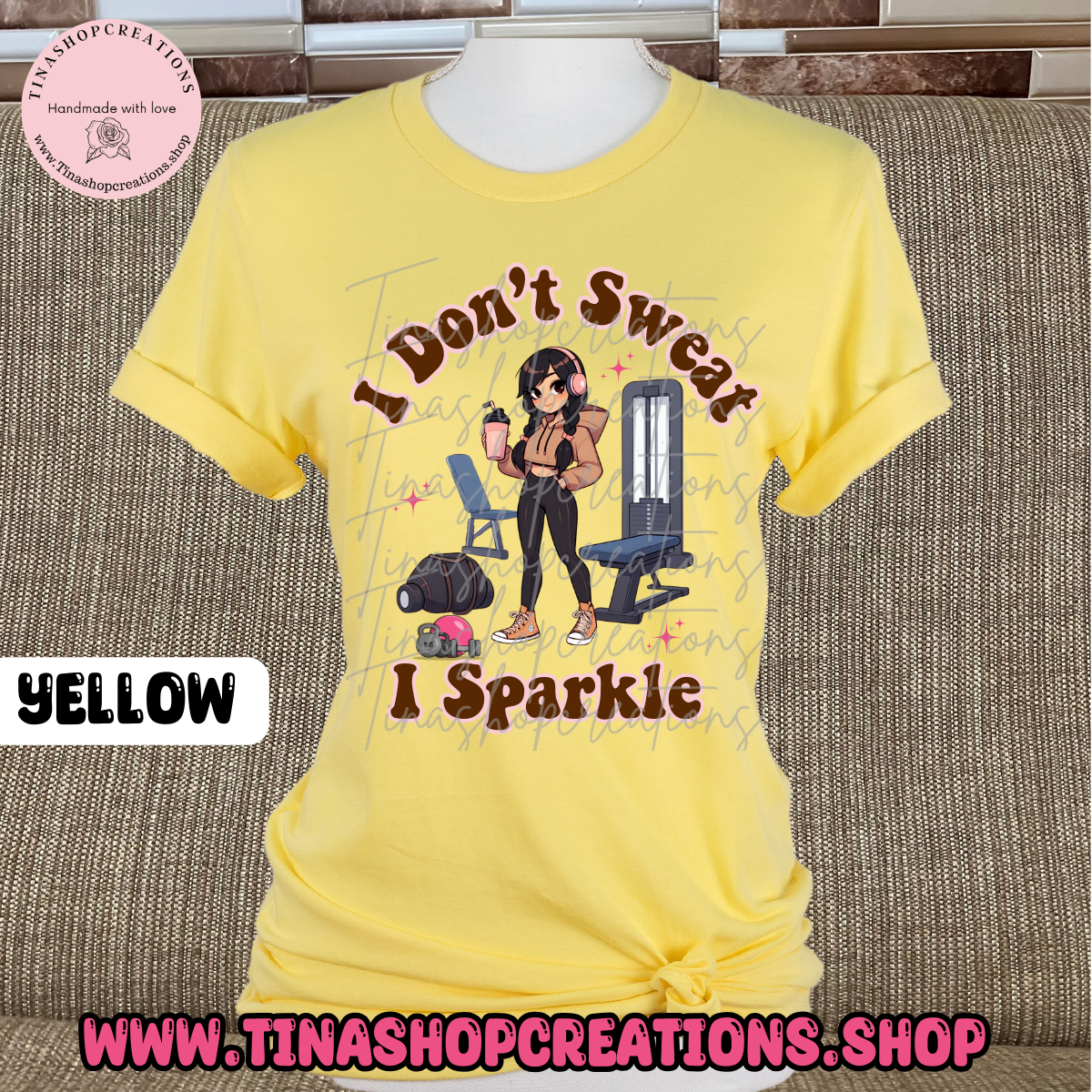 Camiseta de entrenamiento divertida con texto en inglés "I Don't Sweat I Sparkle-Funny"