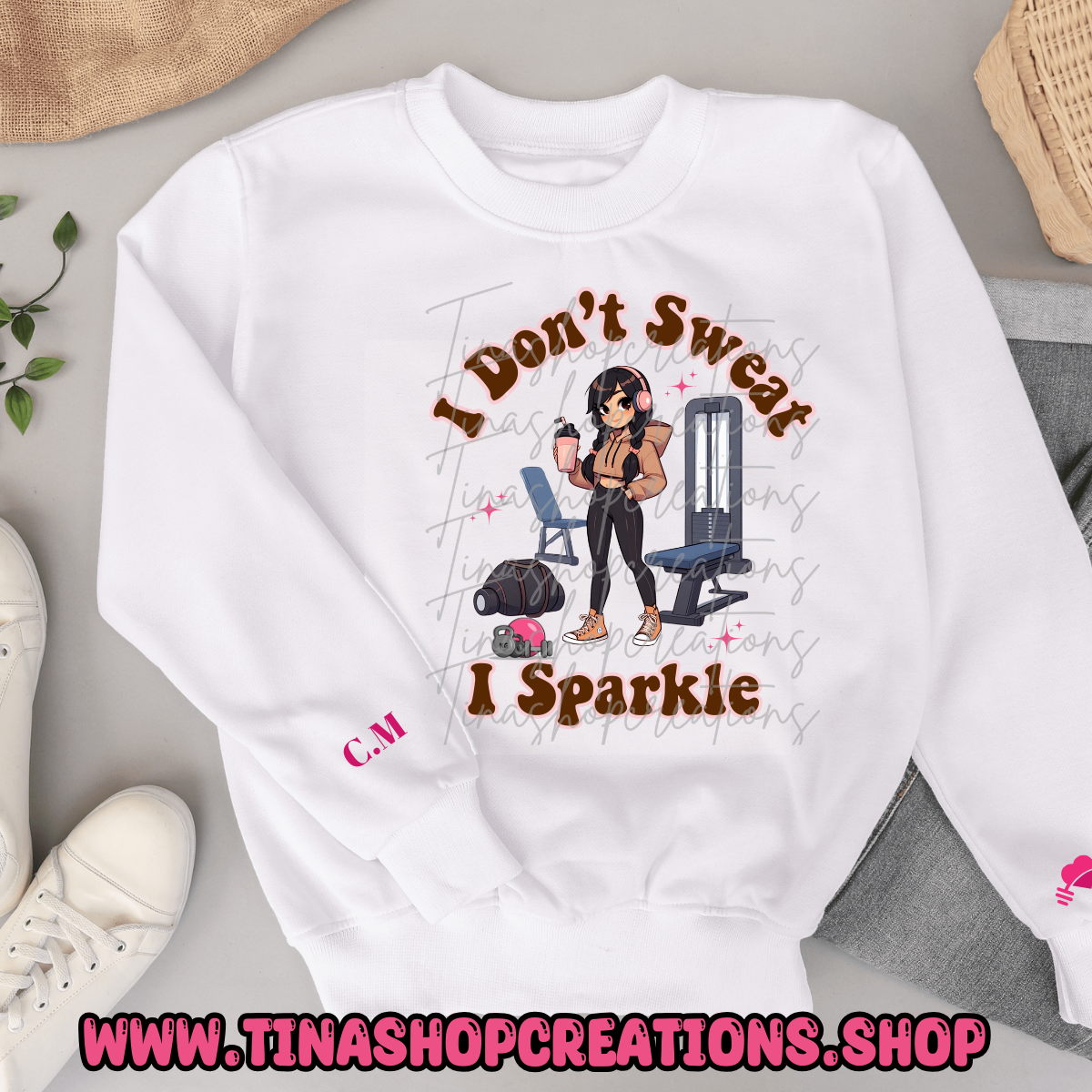 Camiseta de entrenamiento divertida con texto en inglés "I Don't Sweat I Sparkle-Funny"