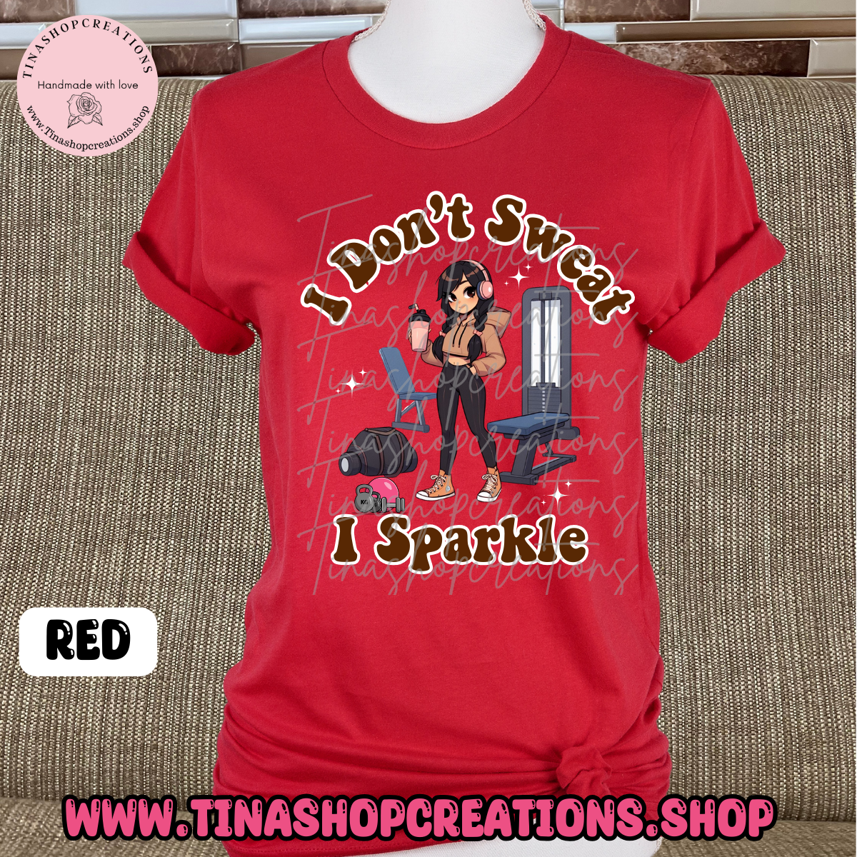 Camiseta de entrenamiento divertida con texto en inglés "I Don't Sweat I Sparkle-Funny"