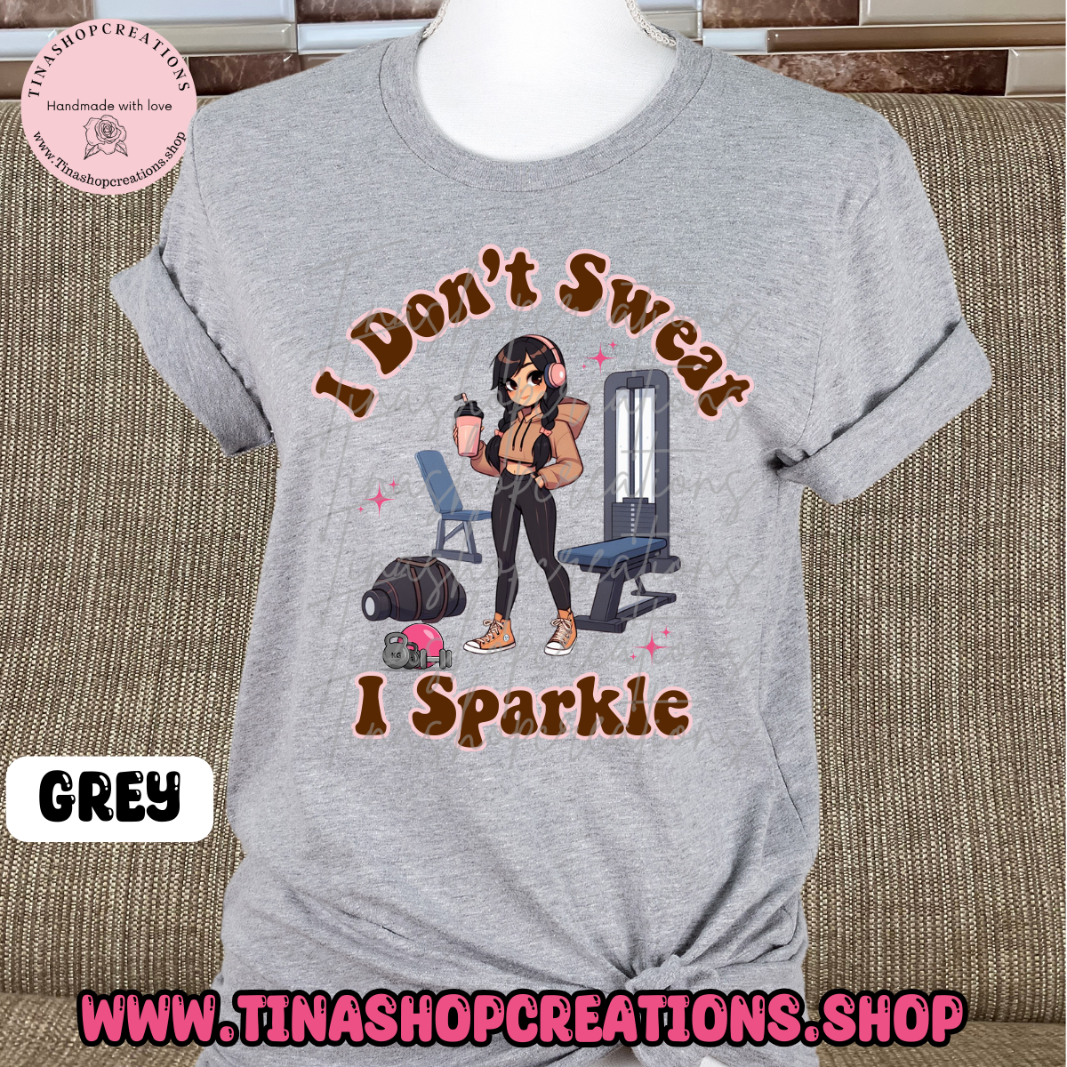 Camiseta de entrenamiento divertida con texto en inglés "I Don't Sweat I Sparkle-Funny"