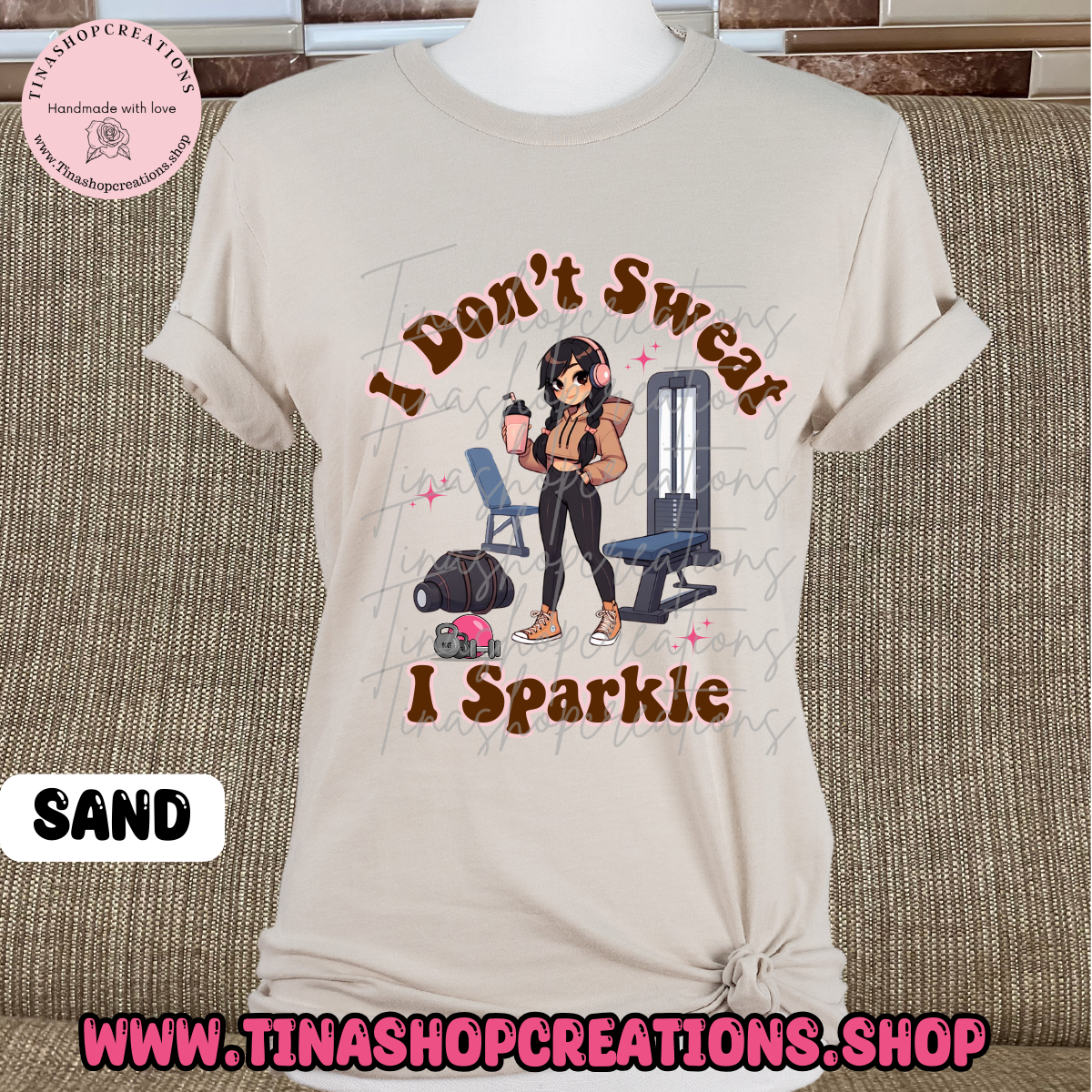 Camiseta de entrenamiento divertida con texto en inglés "I Don't Sweat I Sparkle-Funny"