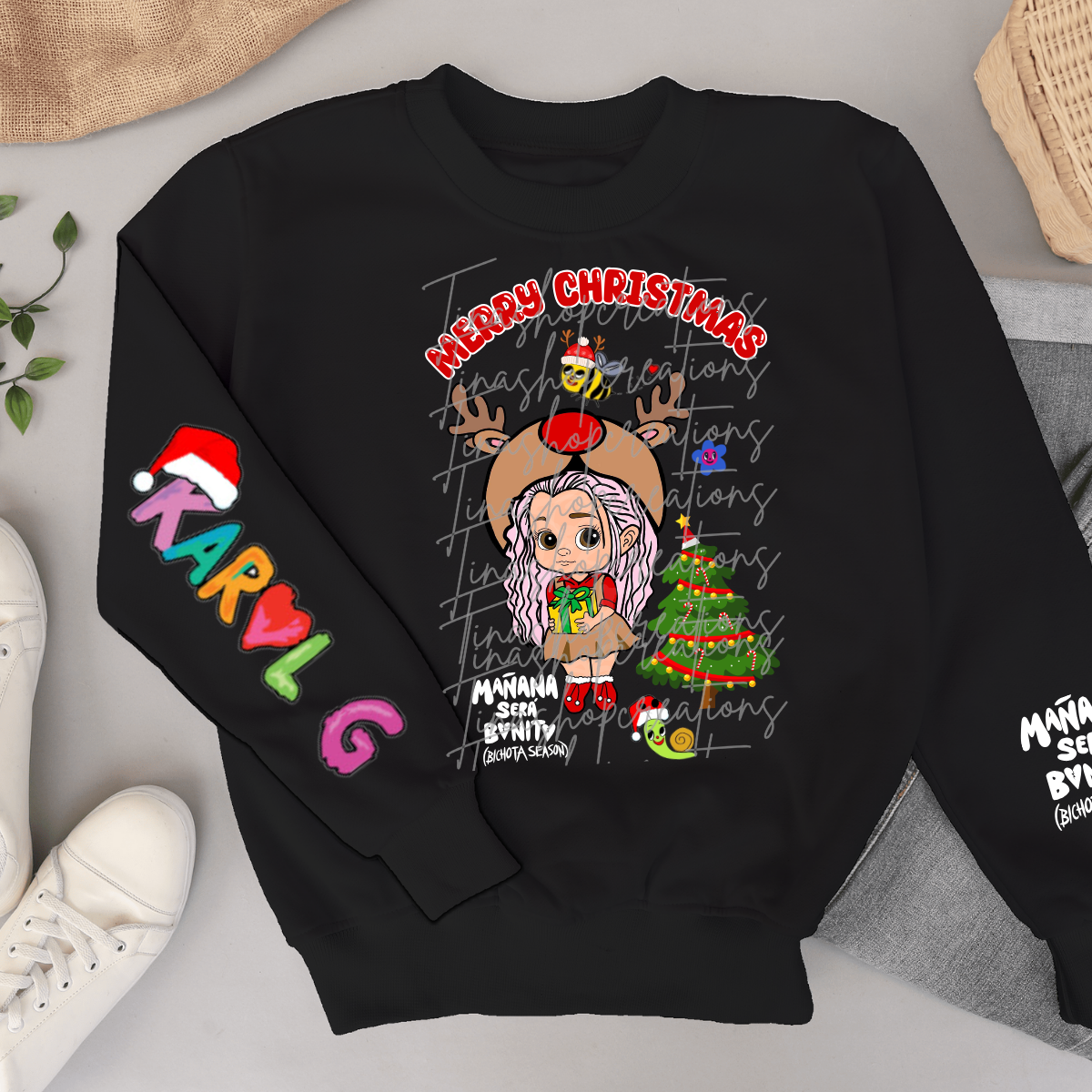 Merry Christmas Apparel - Inspirado en el álbum Mañana Será Bonito de Karol G - Camiseta navideña, sudadera, sudadera con capucha