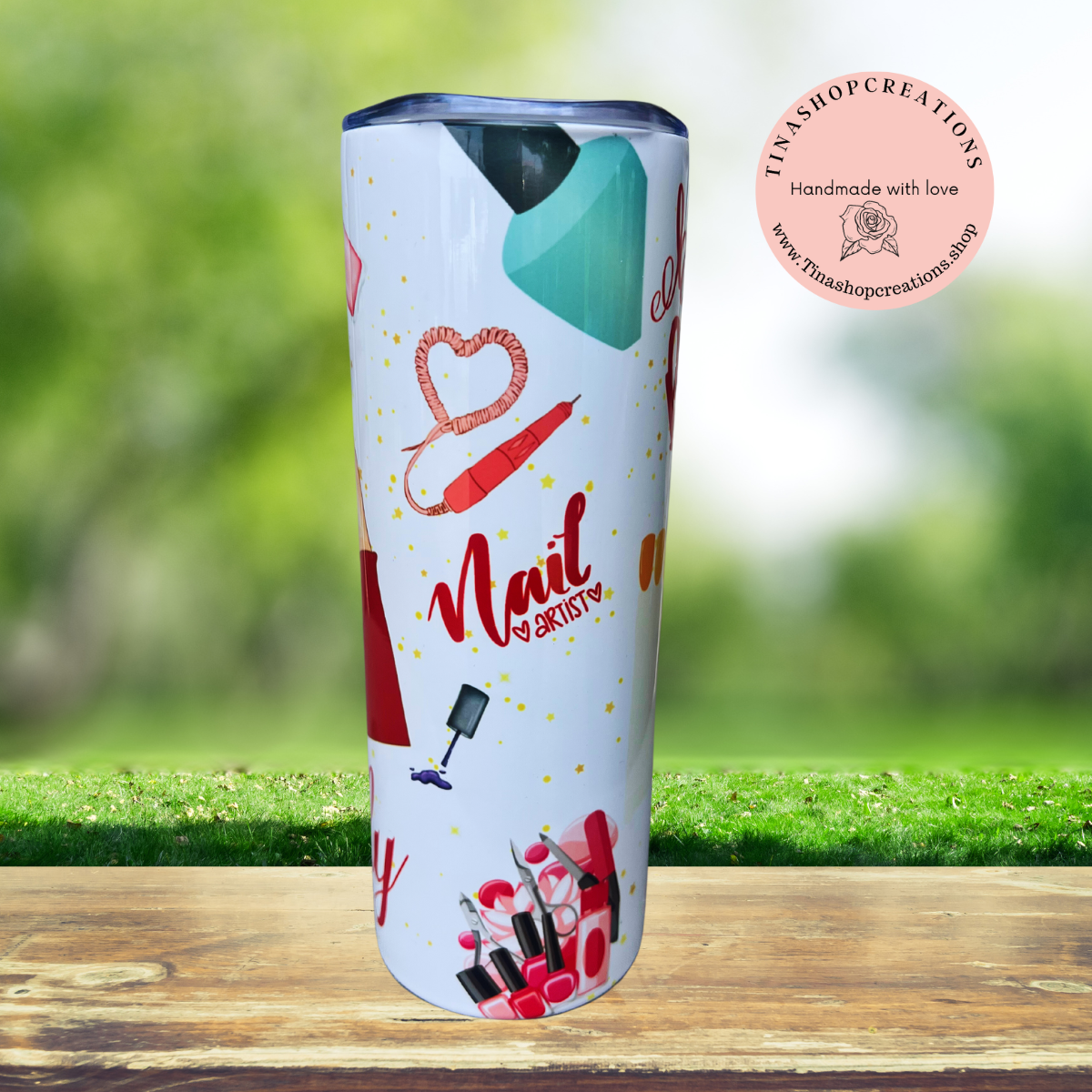 Vaso personalizado de artista de uñas con paja, regalo de vaso de jefe de uñas para ella, vaso de uñas de brillo con paja, vaso de regalo de manicurista 