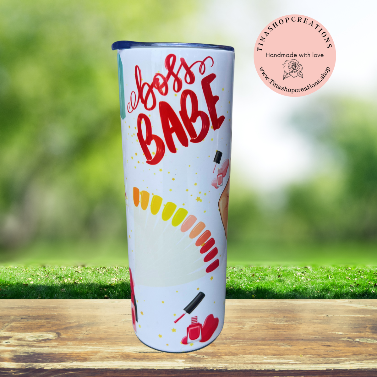 Vaso personalizado de artista de uñas con paja, regalo de vaso de jefe de uñas para ella, vaso de uñas de brillo con paja, vaso de regalo de manicurista 